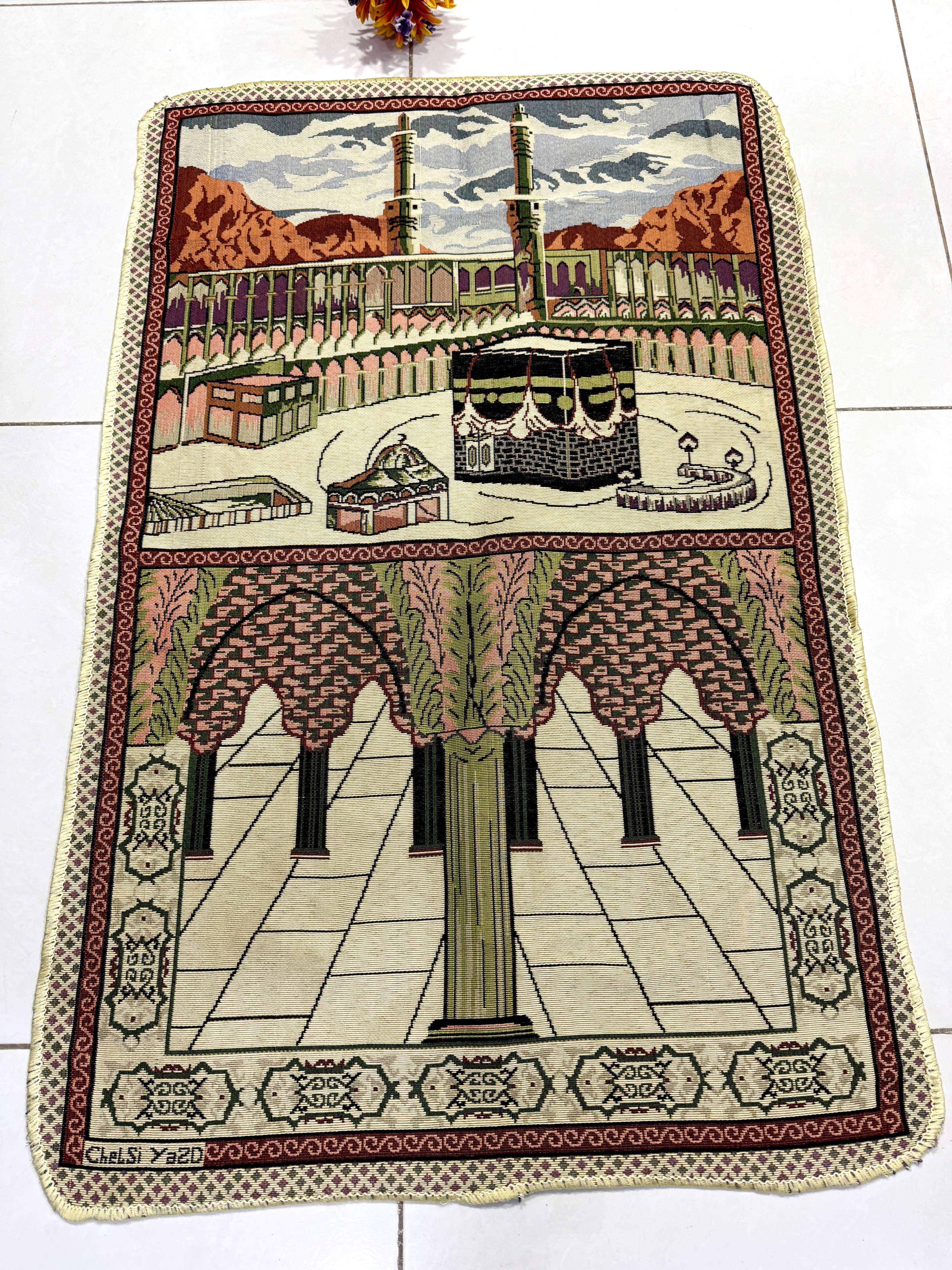 جانماز گلبافت طرح کعبه جنس درجه یک در رنگبندی متنوع